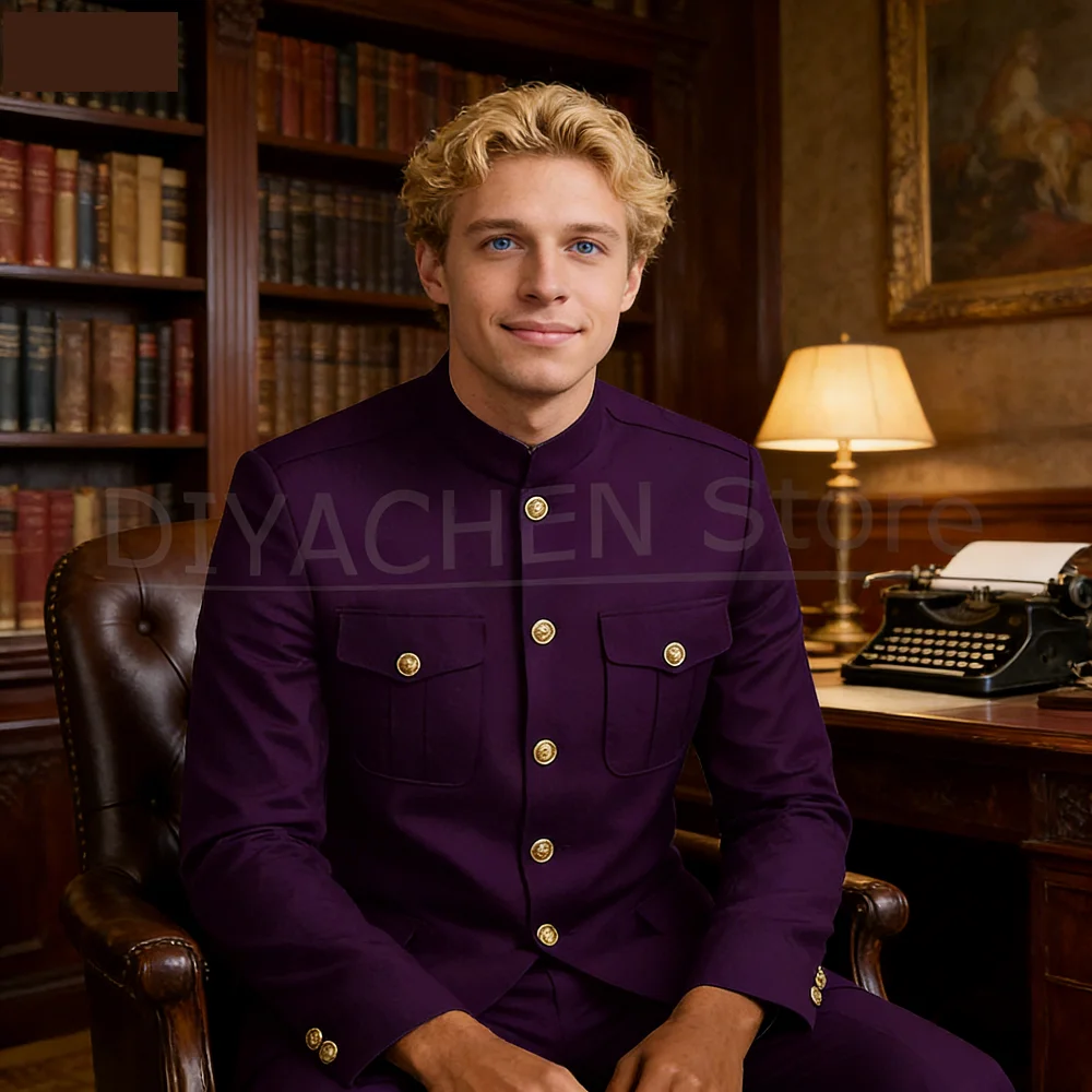 

Chic Men's Ternos with Two Pockets Single-breasted Formal Intelligent Casual Made-to-measure Gola Moda Terno Mas