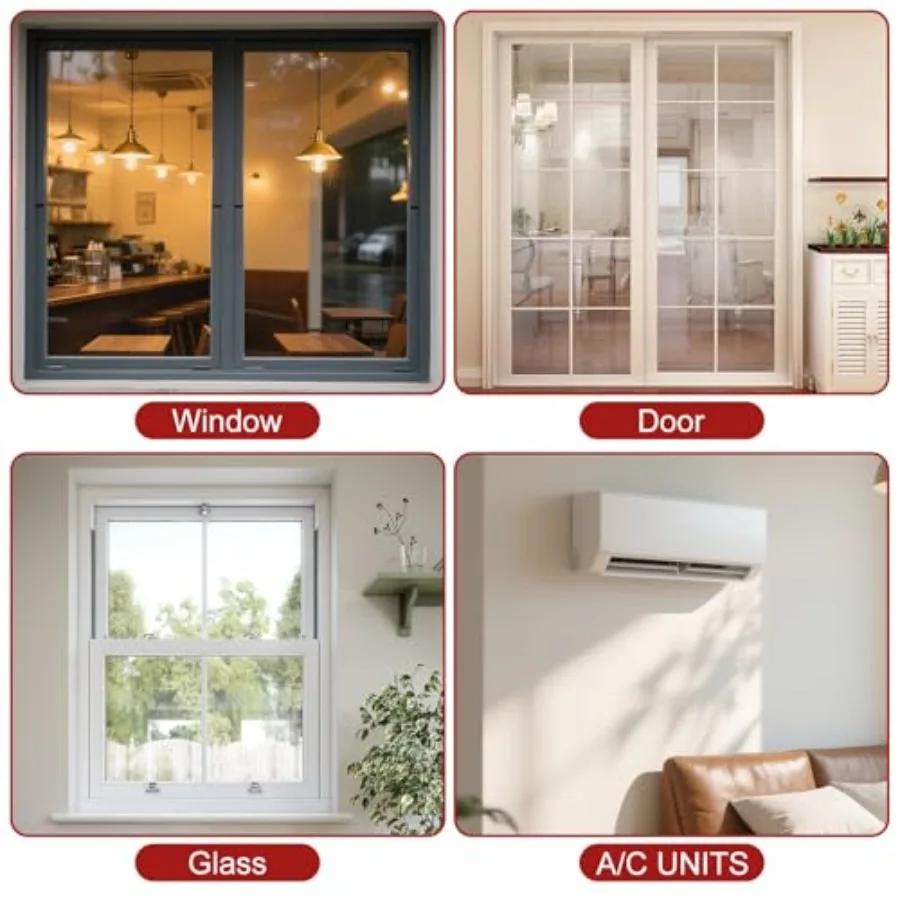 90 Feet Transparent Window Weather Sealing Tape, Clear Wdow Draft Isolation Sealg Film Tape, Wdow sulation SurfaceSafe for Door - view 6
