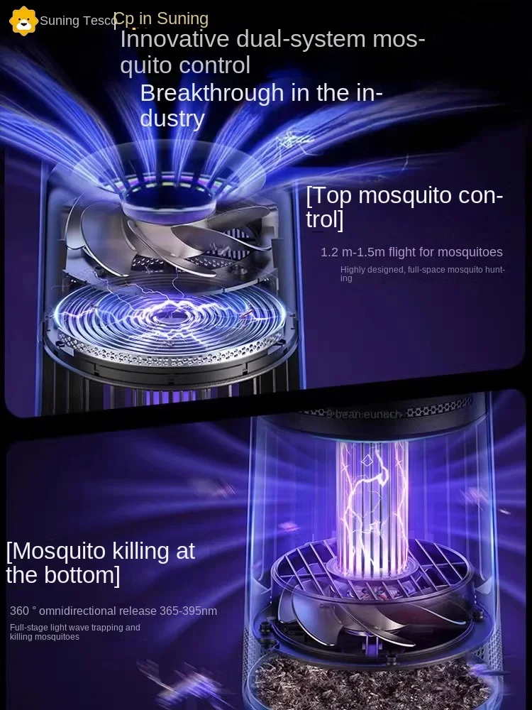 220V Electronic Mosquito Killer - Indoor Outdoor Bug Zapper with Physical Electric Shock for Bedroom, Baby, Pregnant Women