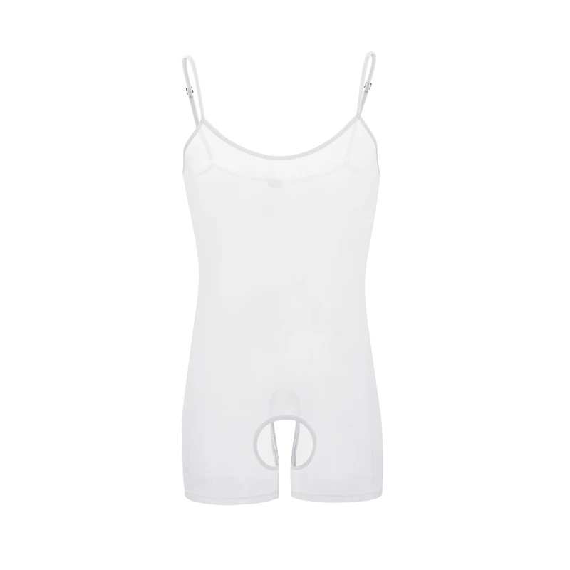 Men Undershirts Mesh Ultra-thin Fitness Jumpsuit Breathable Adjustable Sexy See Through Bodysuit Undershirt Home Wear Leotard