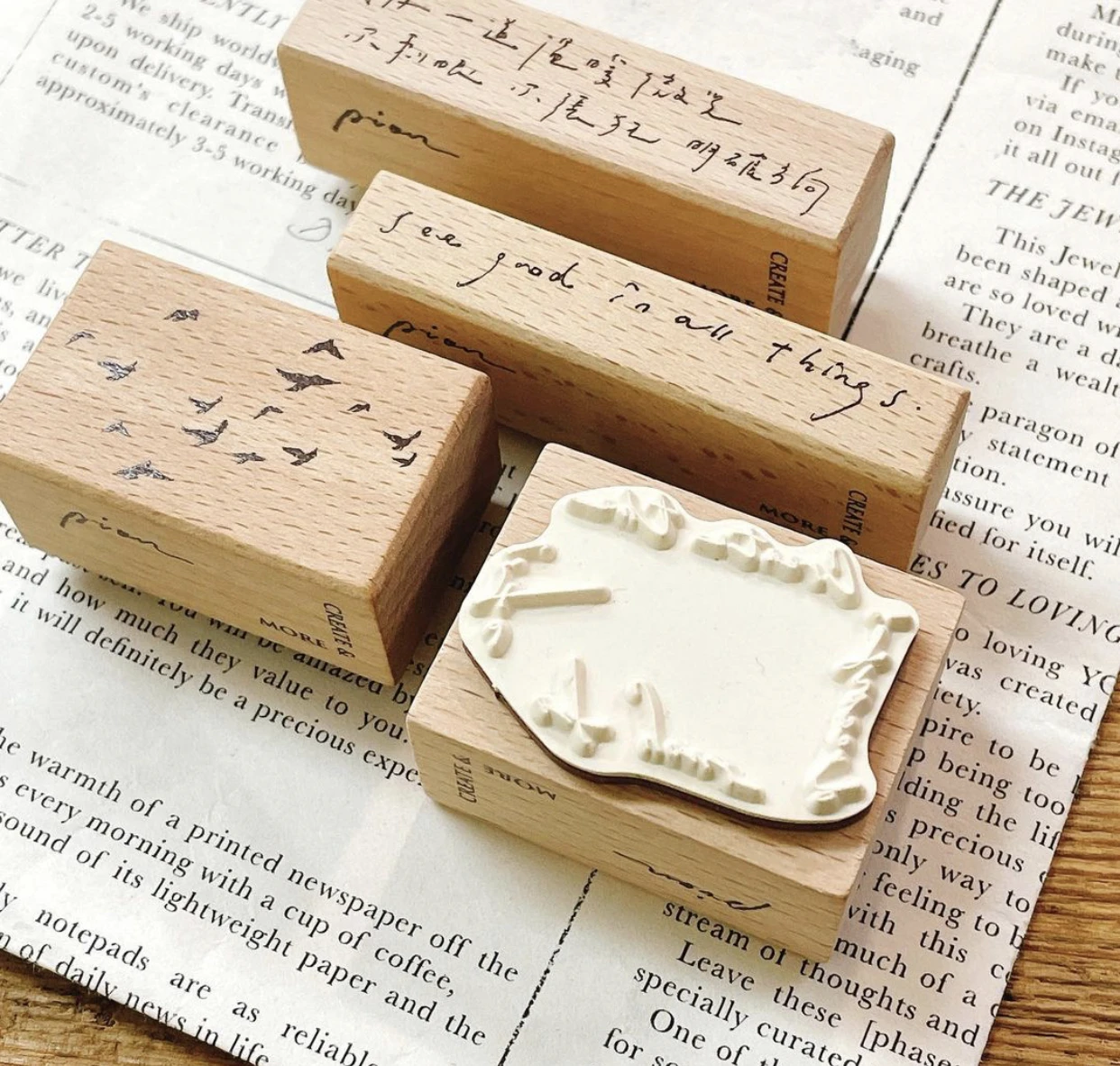 Ready Stock Vintage Pion See Good In All Things Warm Shimmer Wooden Rubber Stamp for DIY Scrapbooking Photo Album Card Making