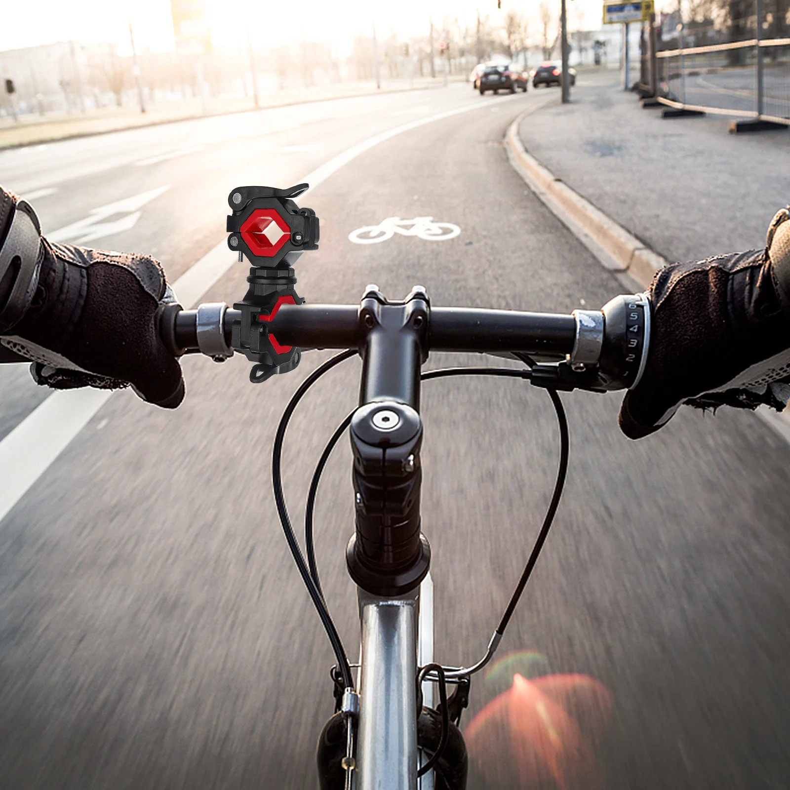 

360° Rotatable Bike Light Stand Bicycle Lamp Mount Holder Flashlight Fixor Adjustable Handlebar Compatible For