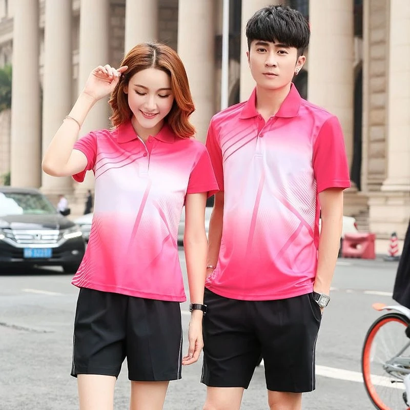 

New Men Women Quick Dry Badminton Set Breathable Sports Tennis Table Tennis Uniform Custom Logo Running Training Suit