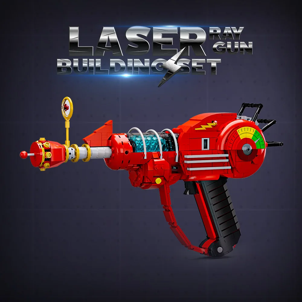 Call of Fate Laser Gun Ray Gun Building Blocks Model Shooting Game Red Laser Gun Weapo0n DIY Assembly Toys Halloween Gifts