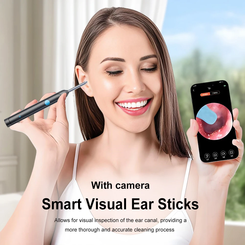 Smart Visual Ear Stick with Camera Otoscope Ear Cleaner Rechargeable Endoscope Earpick Health Care Set