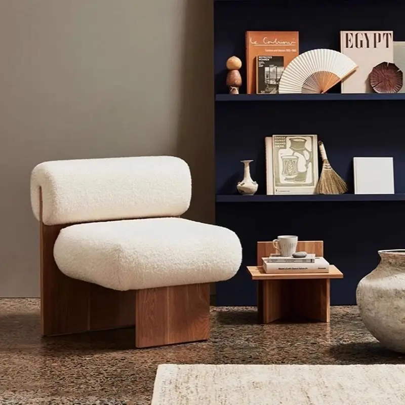 Canapé de loisirs minimaliste en bois massif, style nordique, wabi, appartement, salon, chez l'habitant, chaise simple