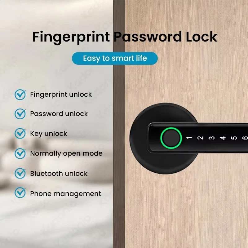 دخول بدون مفتاح قفل الباب الكهربائي مقبض ذكي مزلاج كلمة المرور بصمة مفتاح قفل رقمي منزلي