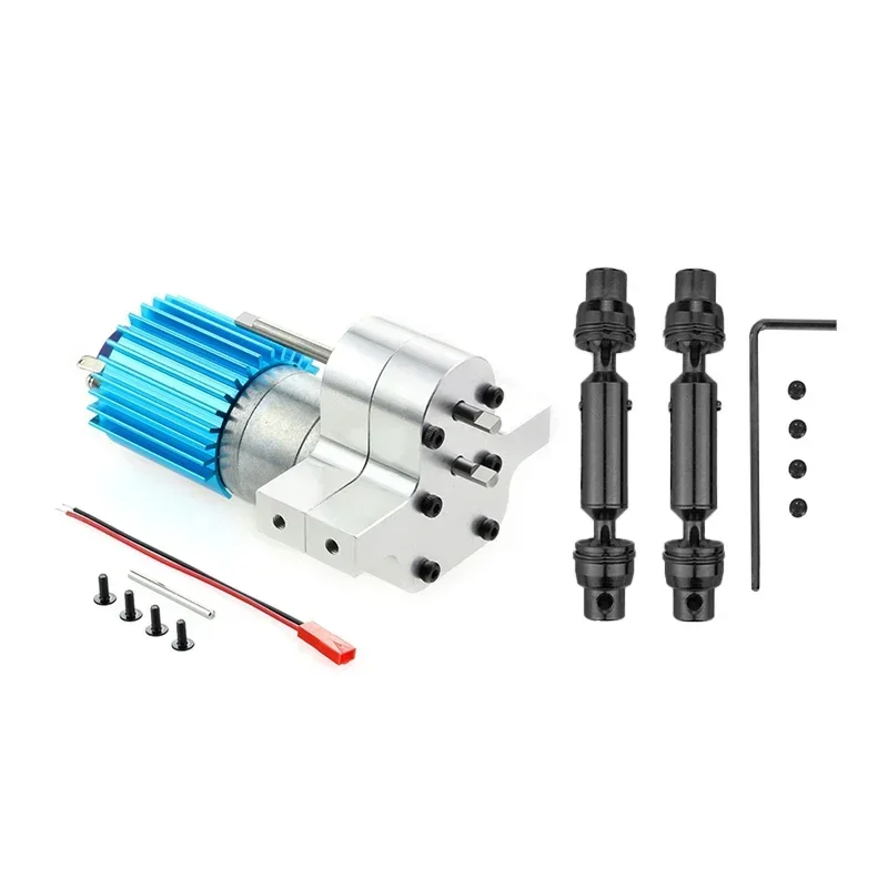 Caixa de engrenagens de transmissão de metal 370 motor com eixo de transmissão acessórios de atualização para carro WPL C14 C24 B24 B36 MN D90 MS RC