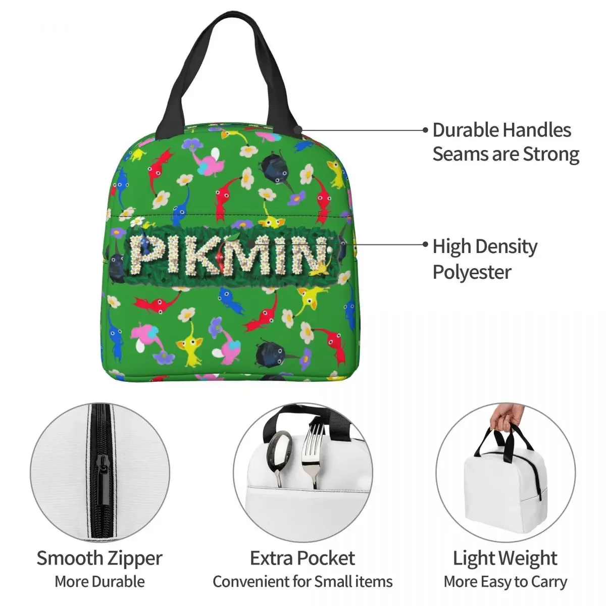 Pikmin Logo Insulated Lunch Bag Large Reusable Thermal Bag Tote Lunch Box Work Picnic Girl Boy