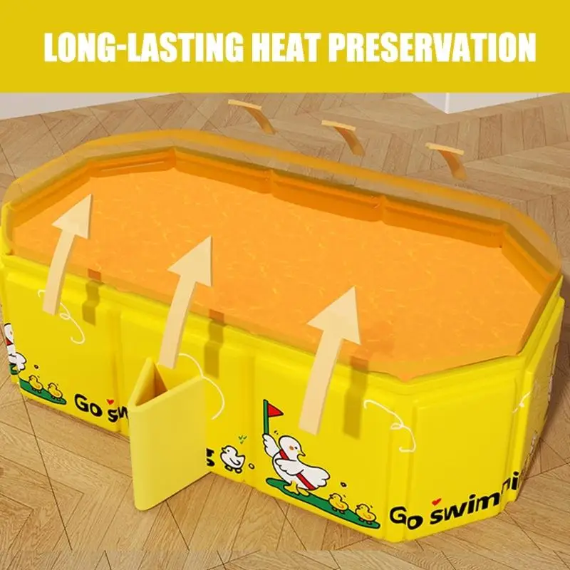 حوض استحمام للأطفال قابل للطي، موفر للمساحة، هيكل قوي من مادة PVC، ميزة الجفاف السريع مع قاعدة مضادة للانزلاق، تخزين سهل 4XBC #4