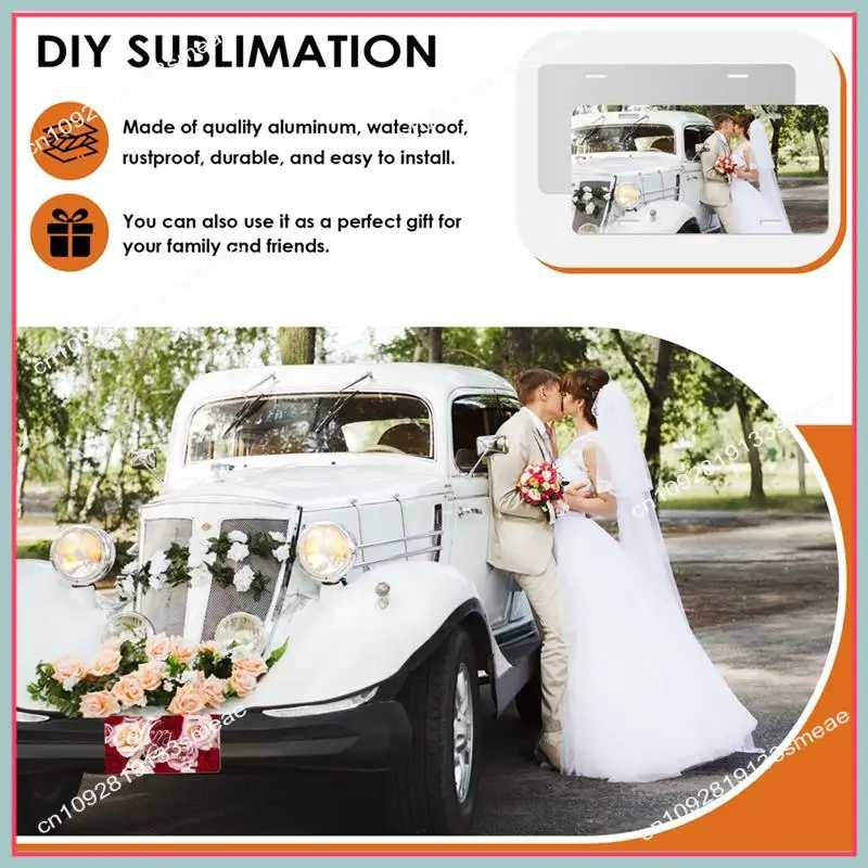

N94R 10PC Sublimation License Plates Blank Heat Transfer Plates Diy Picture Blank License Plate Aluminium Blank License Plate