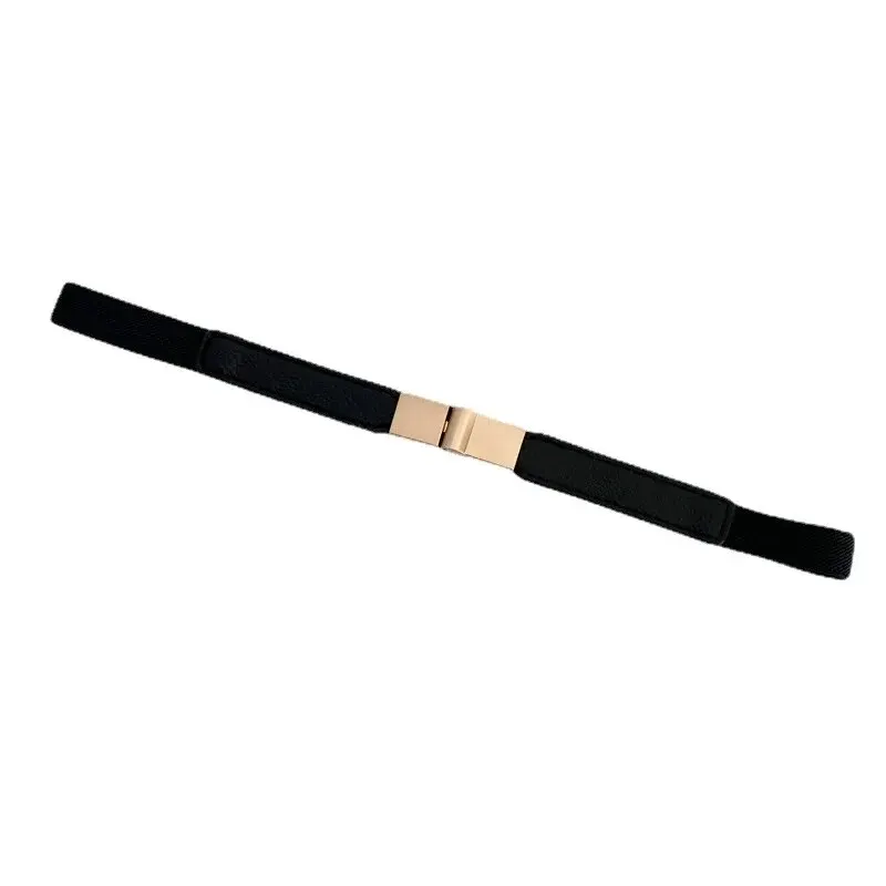 حزام نسائي من الجلد حزام نحيف لفستان حزام خصر رفيع قابل للتعديل مع إبزيم ذهبي عتيق حزام سيدة من جلد البولي يوريثان