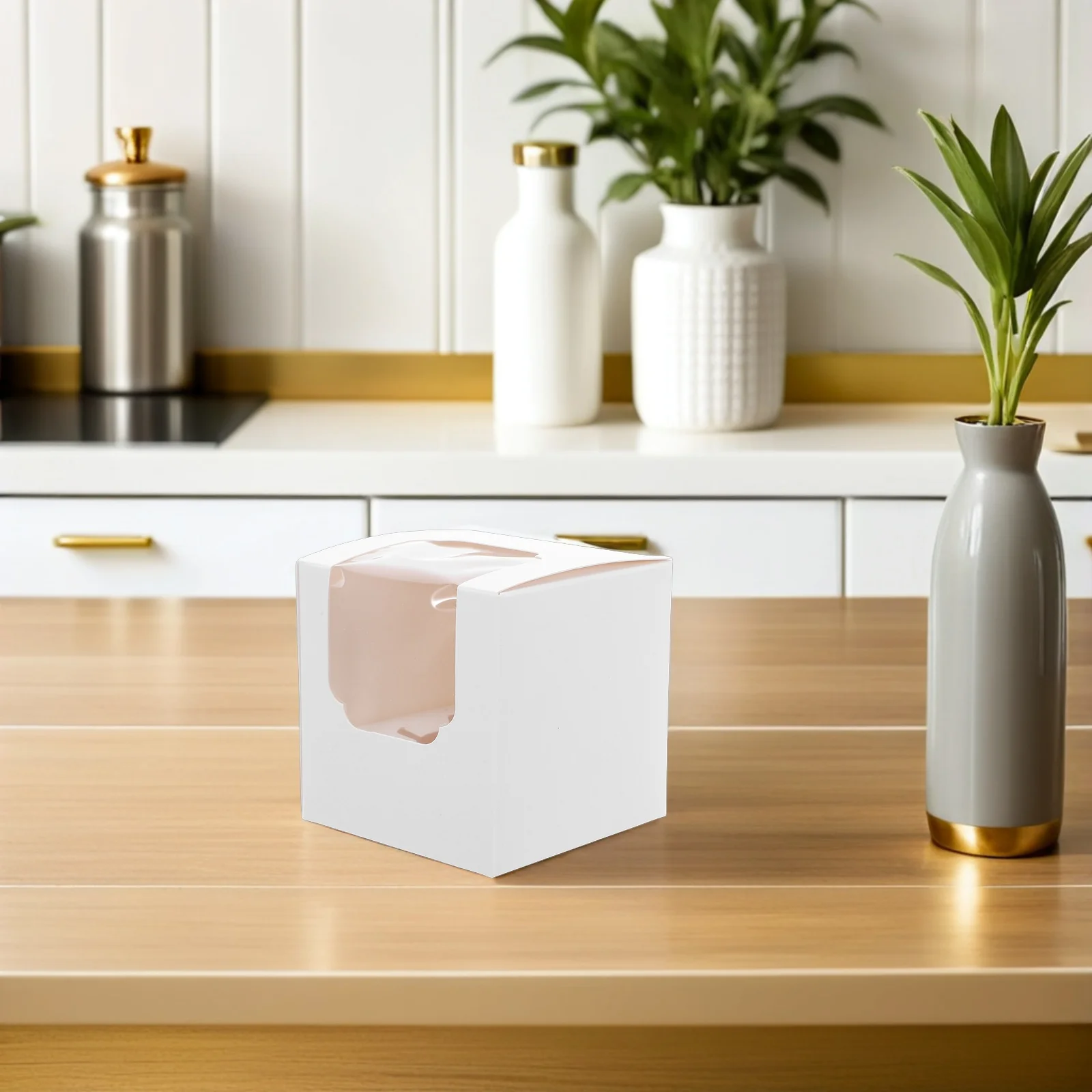 

25Pcs Treat Boxes with Window Elegant Design for Bakery Presentation Cupcakes Brownies Muffins Takeout Containers