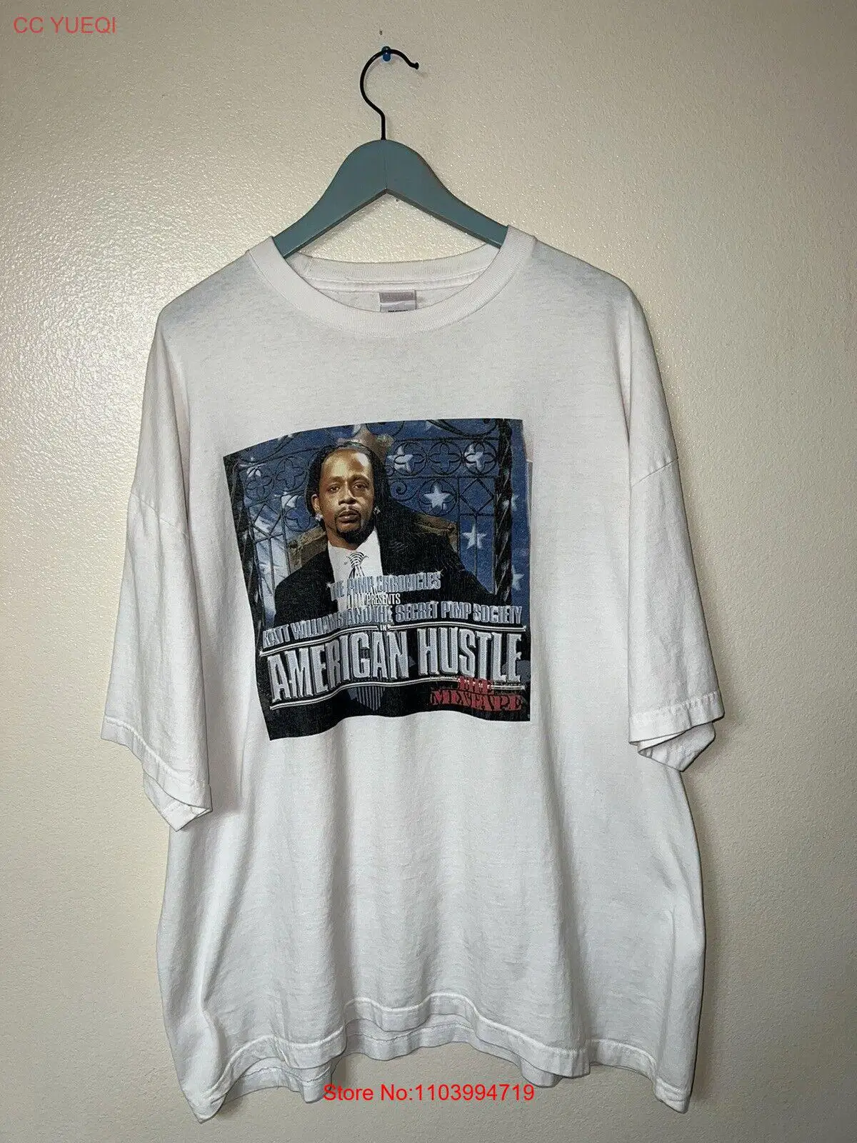 Katt Williams American Hustle Shirt Mens 3XL White Rap Tee Y2K Mixtape Rare Pimp