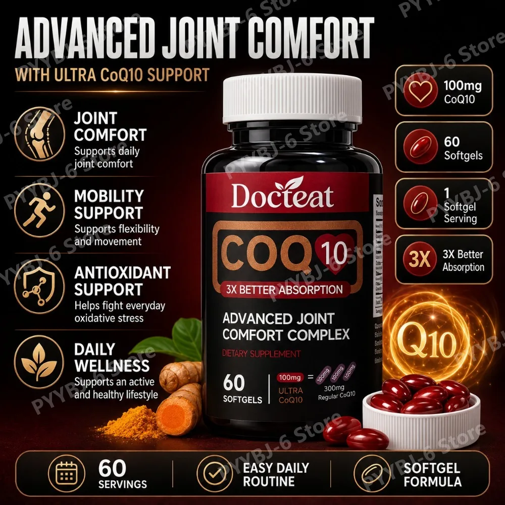 

Docteat CoQ10 100mg Softgels 60 Count Advanced Joint Comfort Complex with Glucosamine Chondroitin MSM Turmeric Vitamin C