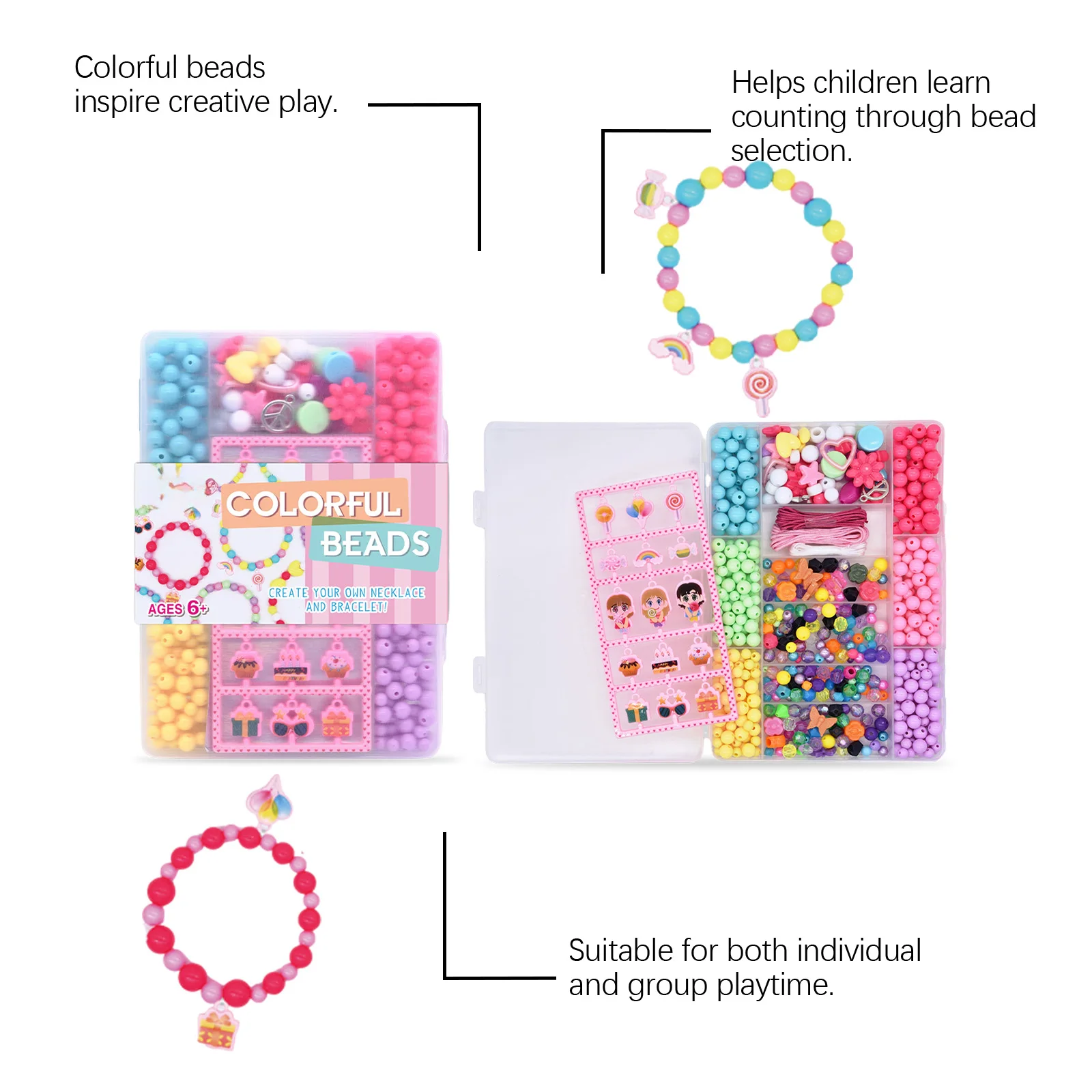 

new Arts And Crafts for Kids 4-6 Party Kit Making Bracelets Friendship Bracelet Kit Letter Beads For Making Jewelry Crafts Gifts