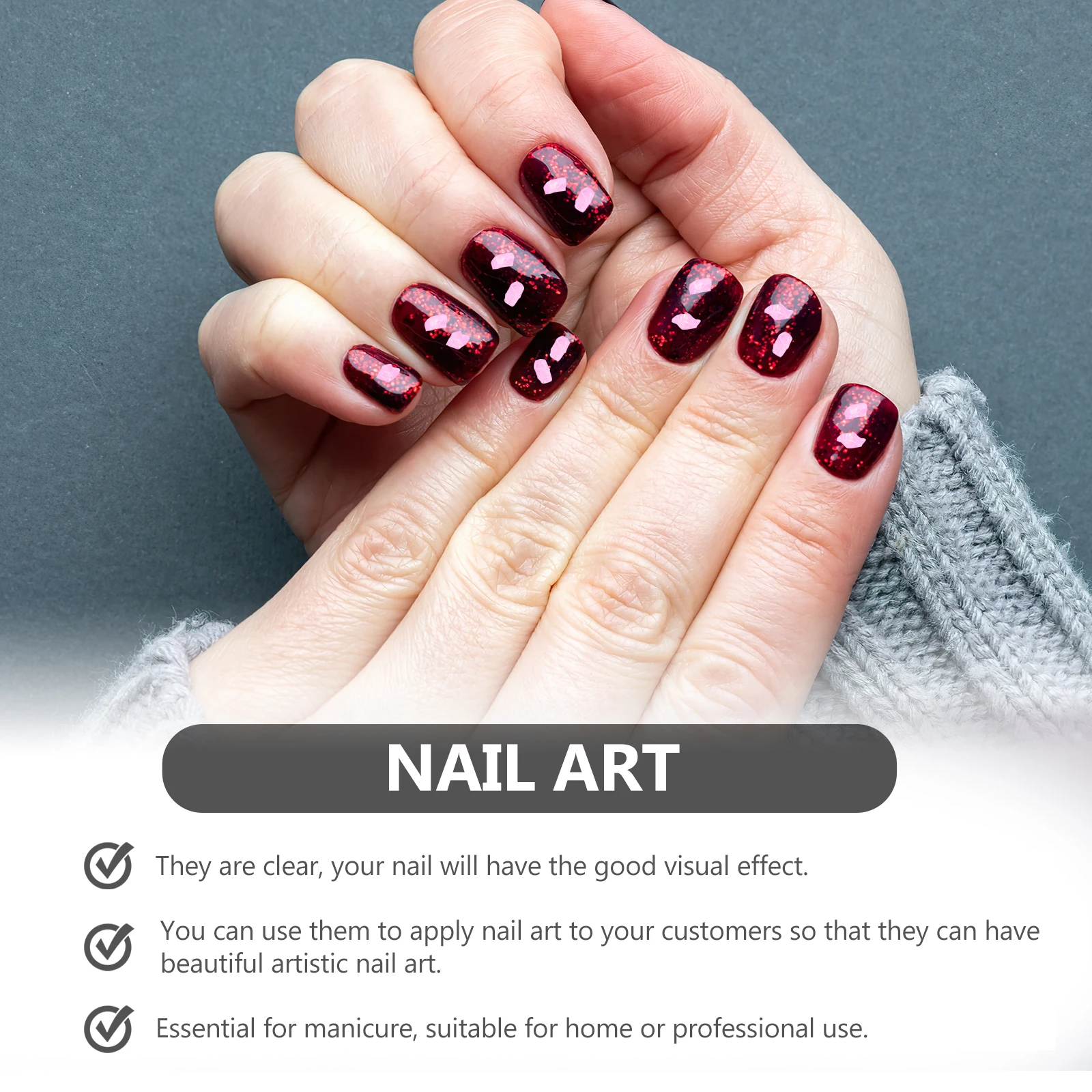 

UV Nail Gravel Decorations Accessories Manual Manicure Glass Chips Rhinestones Debris