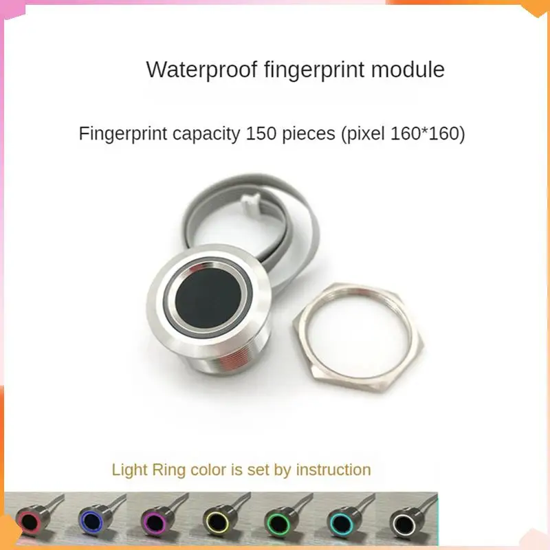 

B94A 2X R503-S Circular Capacitance Fingerprint Module,Color Lamp Ring,150 Fingerprint,For Fingerprint Identification