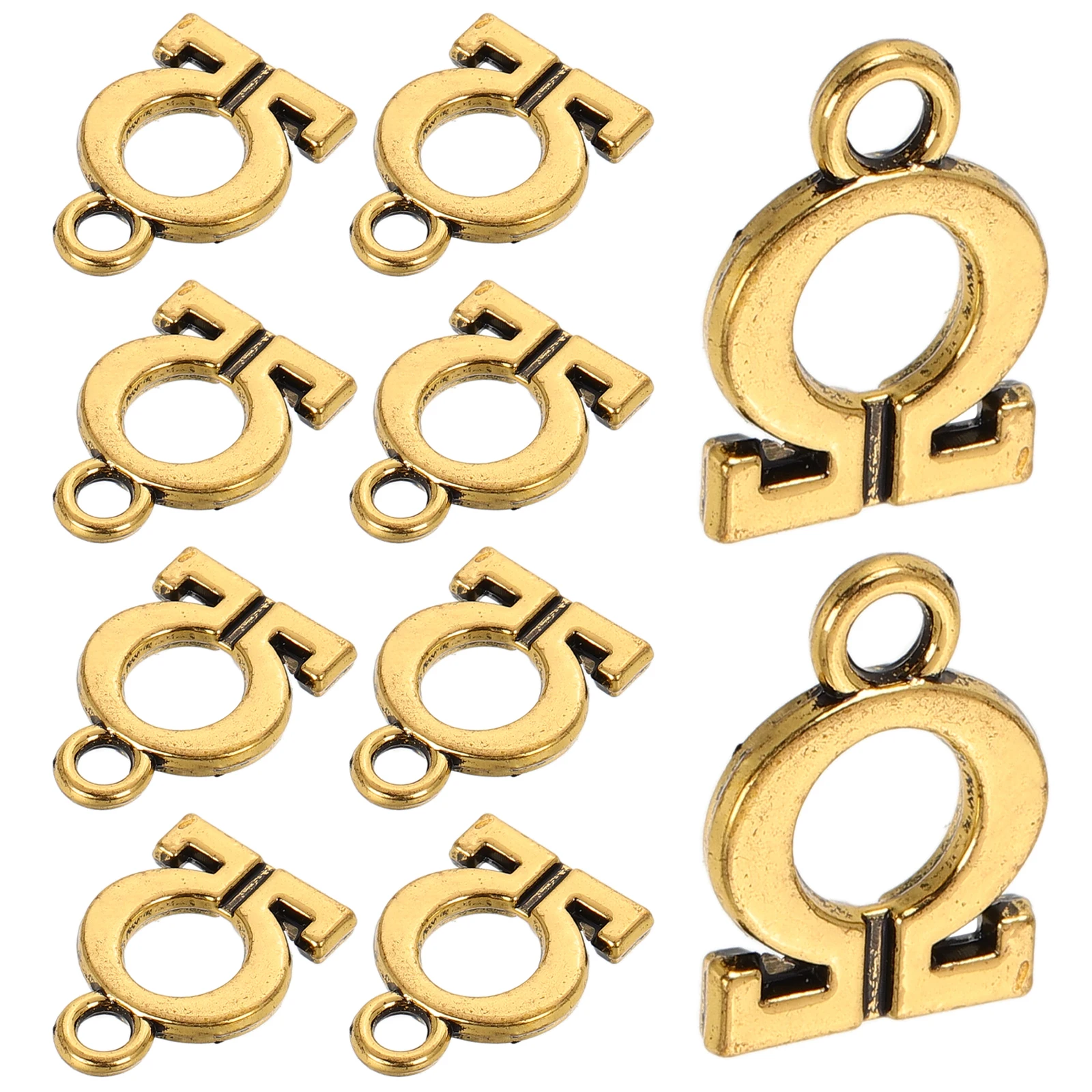 

10Pcs Greek Letters Charms Pendant Jewelry Making Alloy Letter Charms Greek Alphabet Charms for Custom Keychains Bracelets