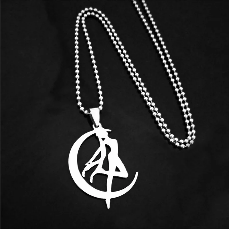 Moon Pendant Necklace Cosplay Prop Costume Accessories for Cosplay Women Girls Anime Pendant Chain Jewelry Gifts