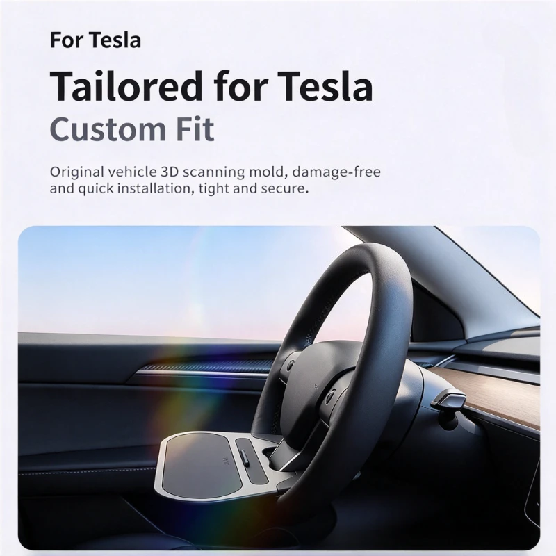 For Tesla Model 3 Y Mini Car Tray Table Portable Desk for Makeup Watching Video High Practicality Auto Interior Accessories
