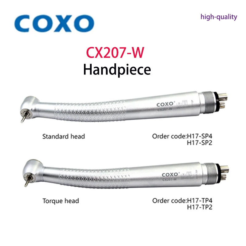 COXO CX207-W Dental High-Speed Handpiece AirTurbine Tooth Cleaning Machine Whitening Equipment 3way Spray Handpiece 4-hole