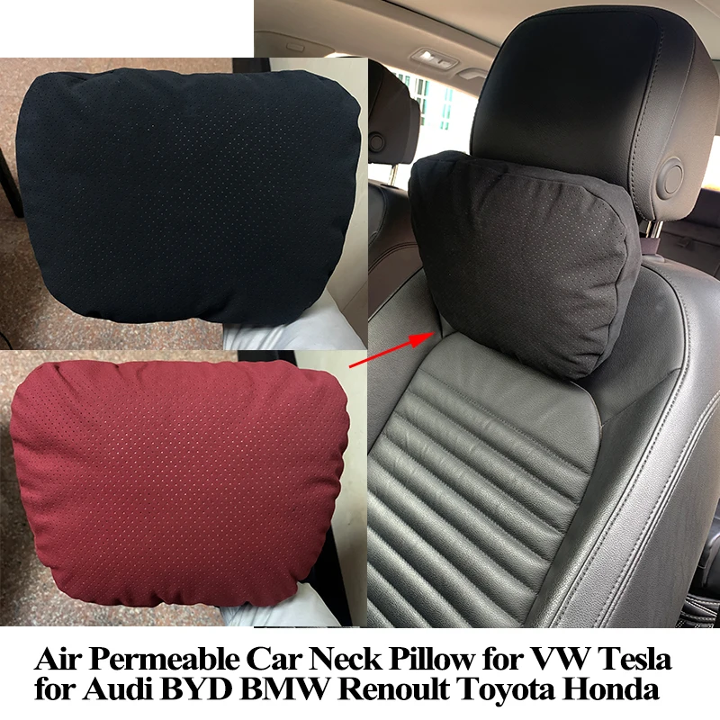 For VW Audi BMW Tesla BYD Car Seat Headrest Neck Pillow for Porsche Mercedes Benz Renault Toyota Honda Peugeot Accessories