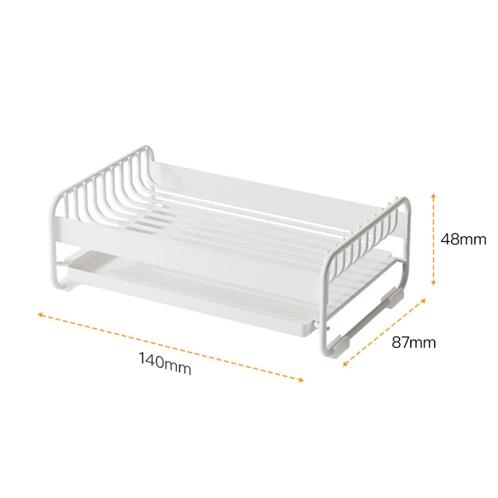 

Self Draining Carbon Steel Soap Dish 140x93x37mm White with Wide Opening Mesh Rack Non-Slip Base for Countertop