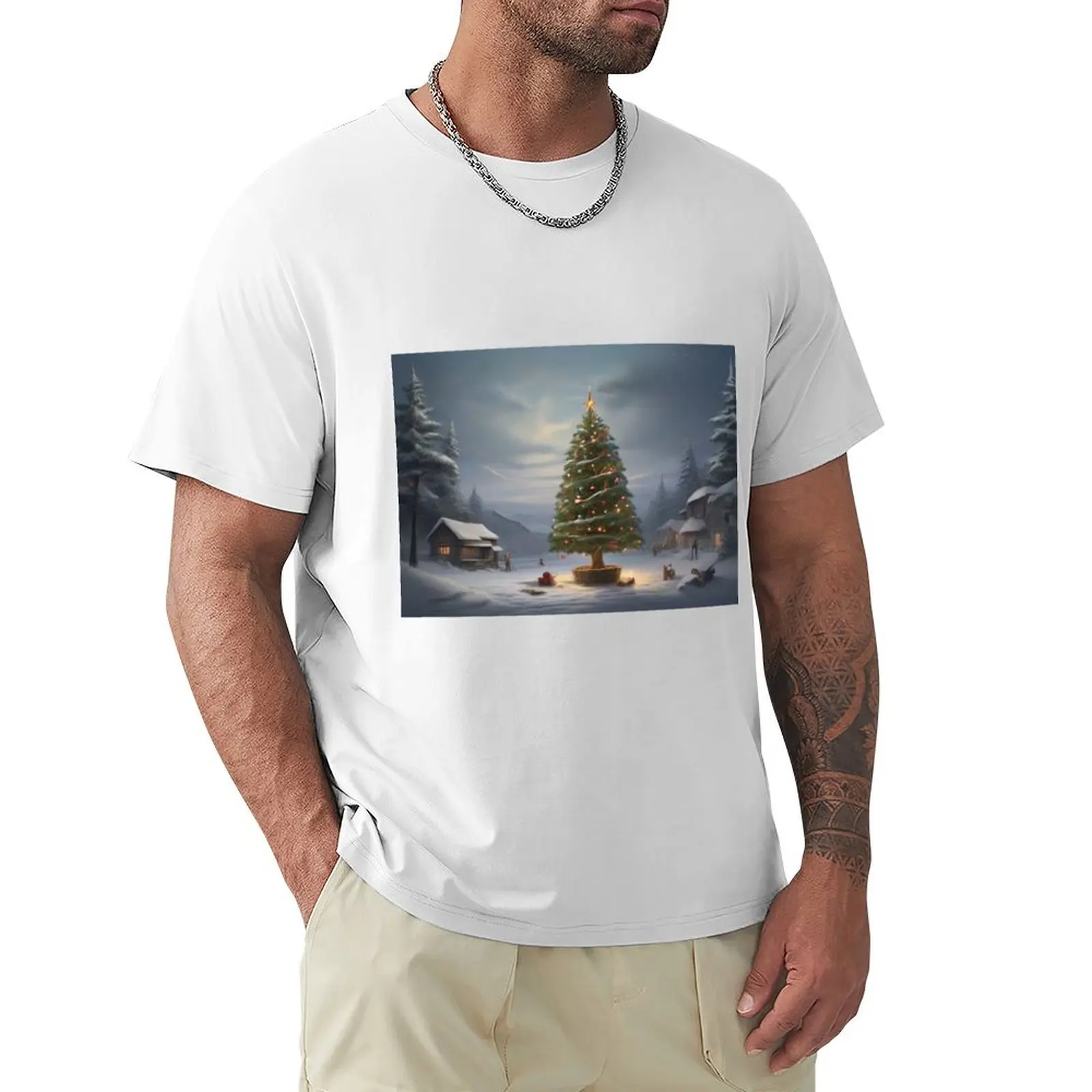 tree chritmas T-Shirt quick-drying blacks plain graphics men clothing