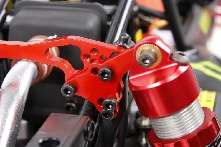 CNC-bewerking Verstelbare aluminiumlegering Materiaal Achterschokdemperbalken Past op 1/5 ROFUN HPI BAJA 5B 5T 5SC