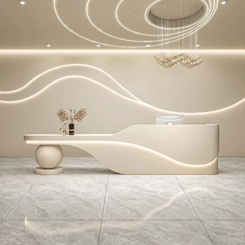 A  Simple Modern Beauty Salon Cashier Desk Yoga Studio Bar Medical Beauty Oral Clinic Front Desk Company Hotel Reception Desk