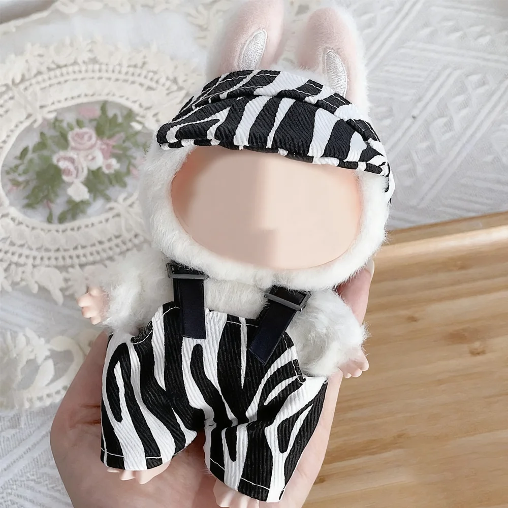 服ラバブ用オーバーオールセット帽子アクセサリー V1 V2 V3 ミニ 17 センチメートル服デザイナー高級アクセサリー DIY おもちゃ衣装