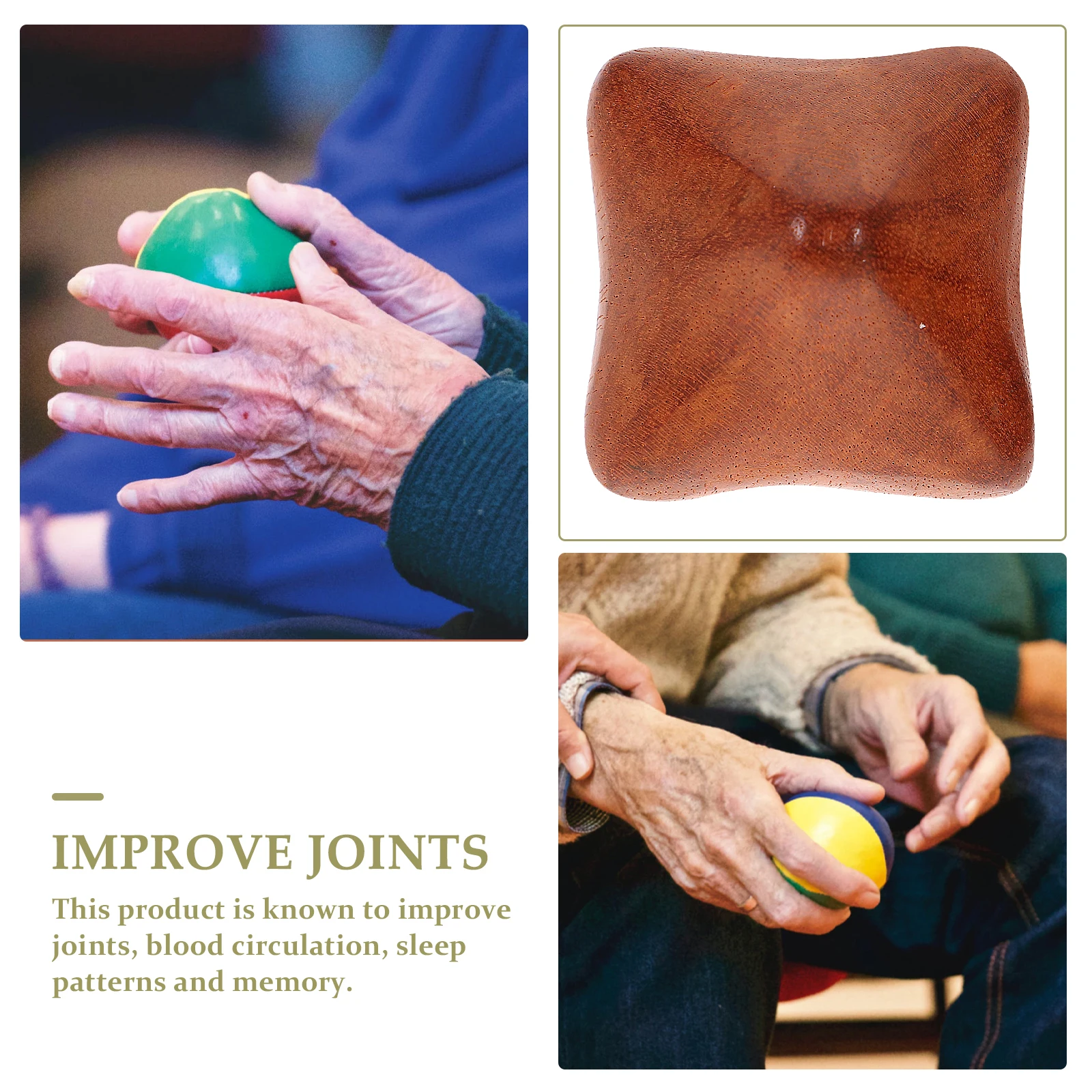 

2pcs Wooden Massage Balls Solid Wood Hand Exercise Therapy Ball For Stress Relief Dexterity Acupressure Fitness Relaxation Tools