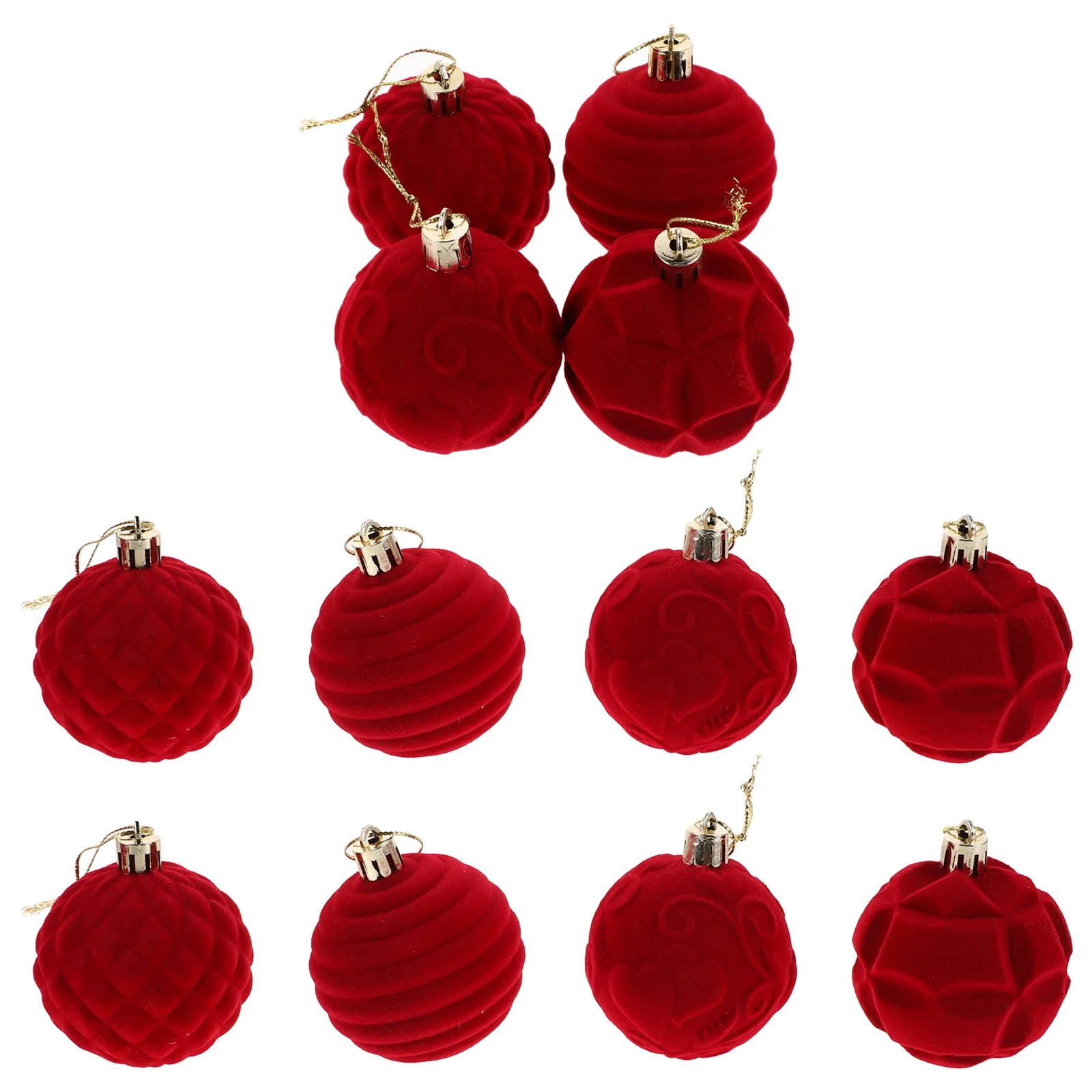 

12pcs Christmas Tree Balls 6Cm Flocked Decorations Soft Pendant Ornaments For Holiday Xmas Decor Shatterproof Plastic Hanging