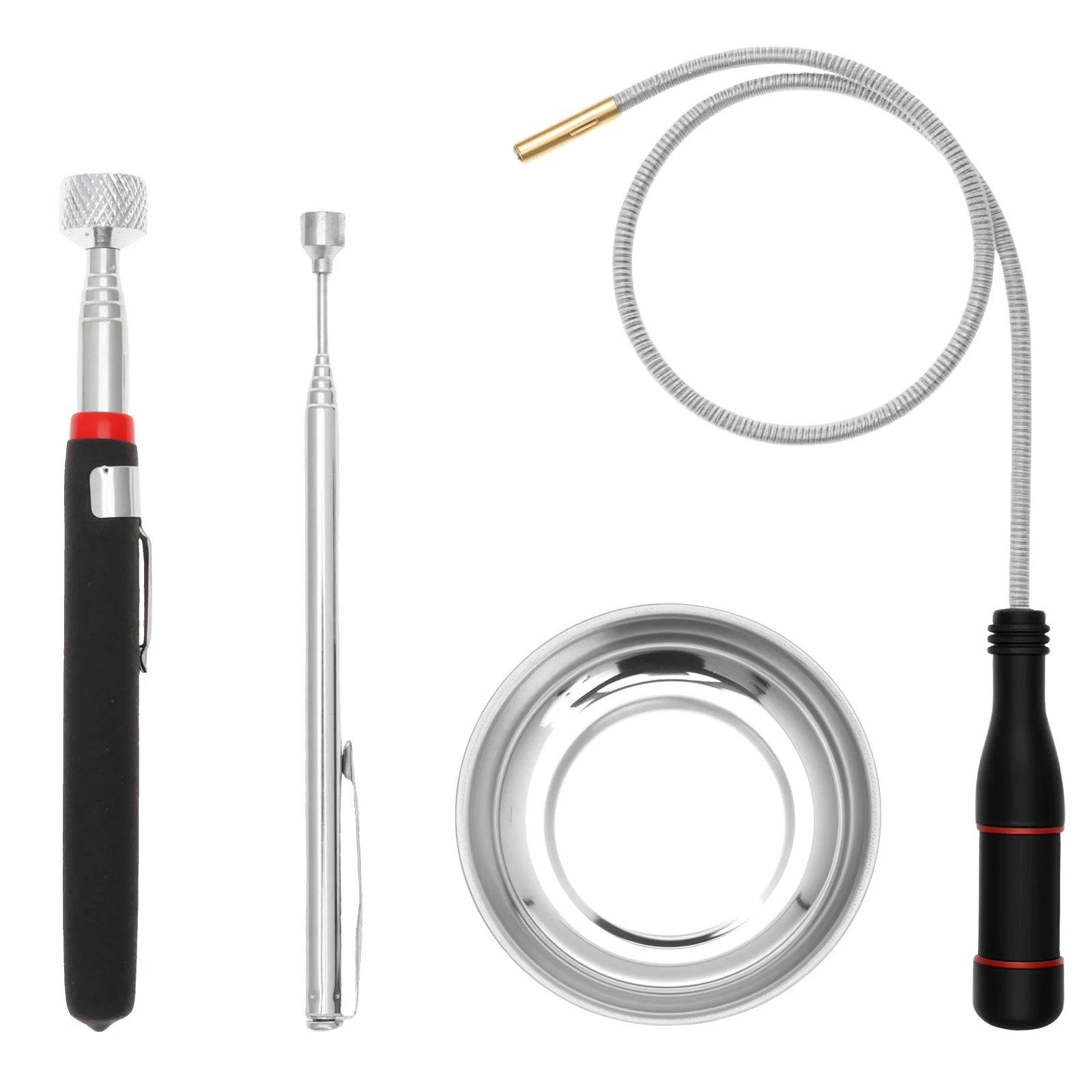 

4Pcs Telescoping Magnetic Grabber Extendable Magnet Pickup Tool Bendable Stick Reacher Tool for Screws Nuts Nails