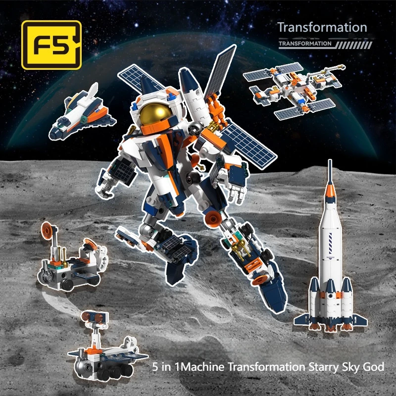 

Робот 5 в 1, строительные блоки, сборная модель, комбинированная головоломка для морского, сада и воздушного хоста, детская игрушка, подарок на день рождения