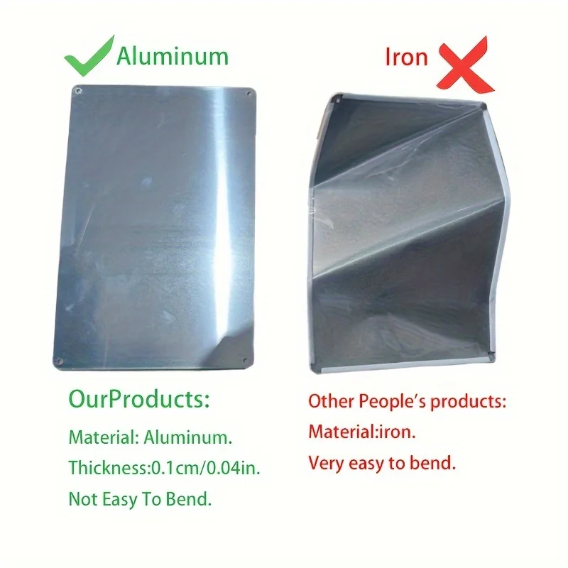 ملصق لافتة مخطط مثقاب من الألومنيوم المحفور مقاس 8 × 12 بوصة - مادة معدنية متينة للاستخدام الداخلي/الخارجي، المنزل، البار