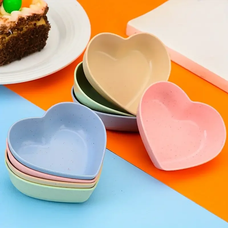 Kitchen Sauce Dish Dipping Soy Sauce Cup Heart-Shaped Food Sauce Bowl Small Appetizer Plates Snack Plate Seasoning Dish