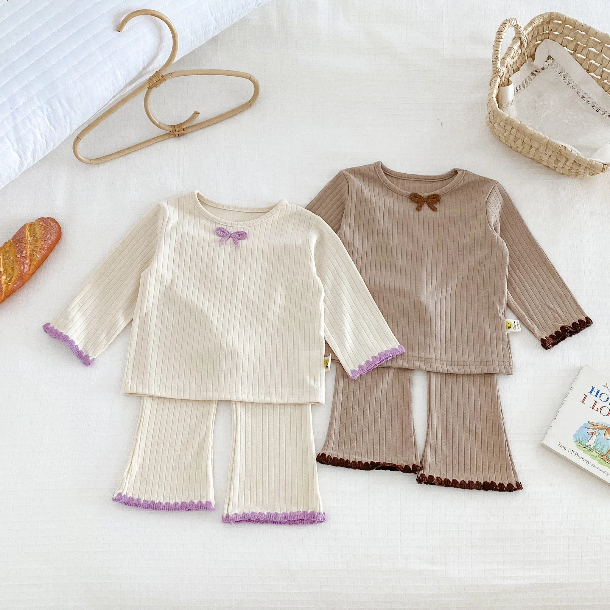 Girls' Autumn Korean-Style baby Set, Separated Bodysuit and Flared Pants Two-Piece Outfit