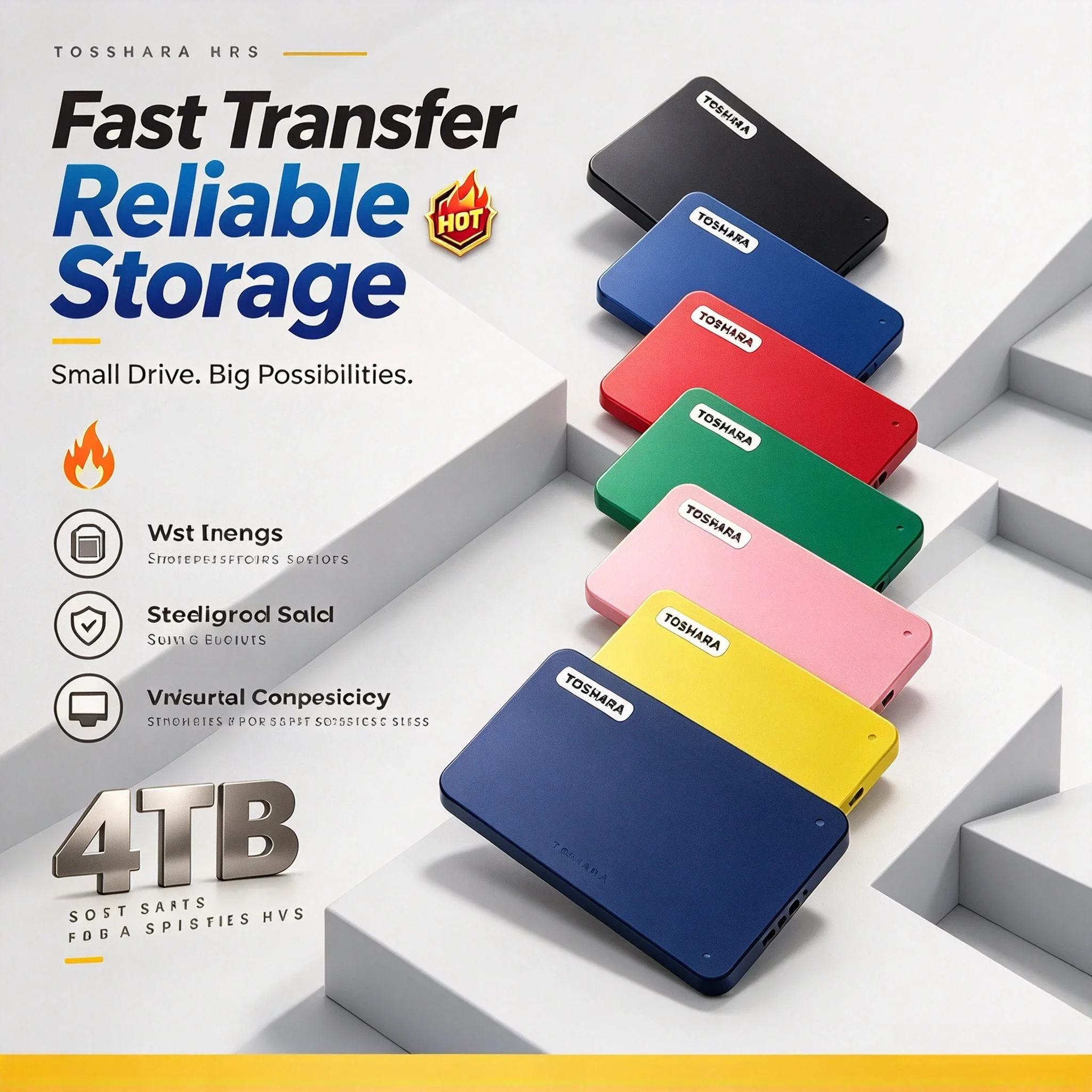 Original Canvio Ready A3 USB 3.0 Portable External Hard Drive 2.5 Inch 1TB/2TB/4TB Compatible For Laptop Mac Android
