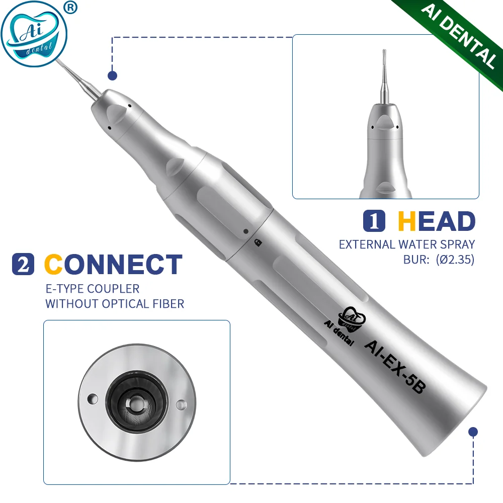 AI-EX-5B Electric micromotor dental low speed 4:1 reduction external water straight handpiece HP burs without led