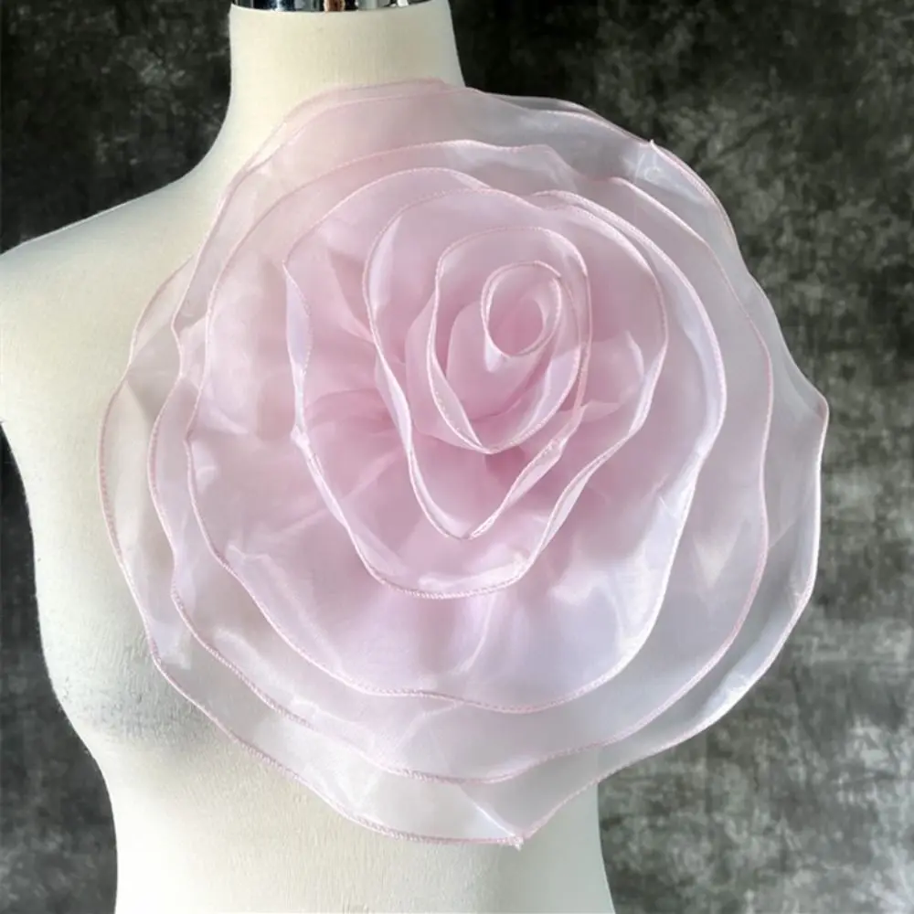 Brooch Accessories Rose Flower Patch Clothing Dress Neck Decoration Artificial Chest Flower Handmade Organza 3D Flower Corsage