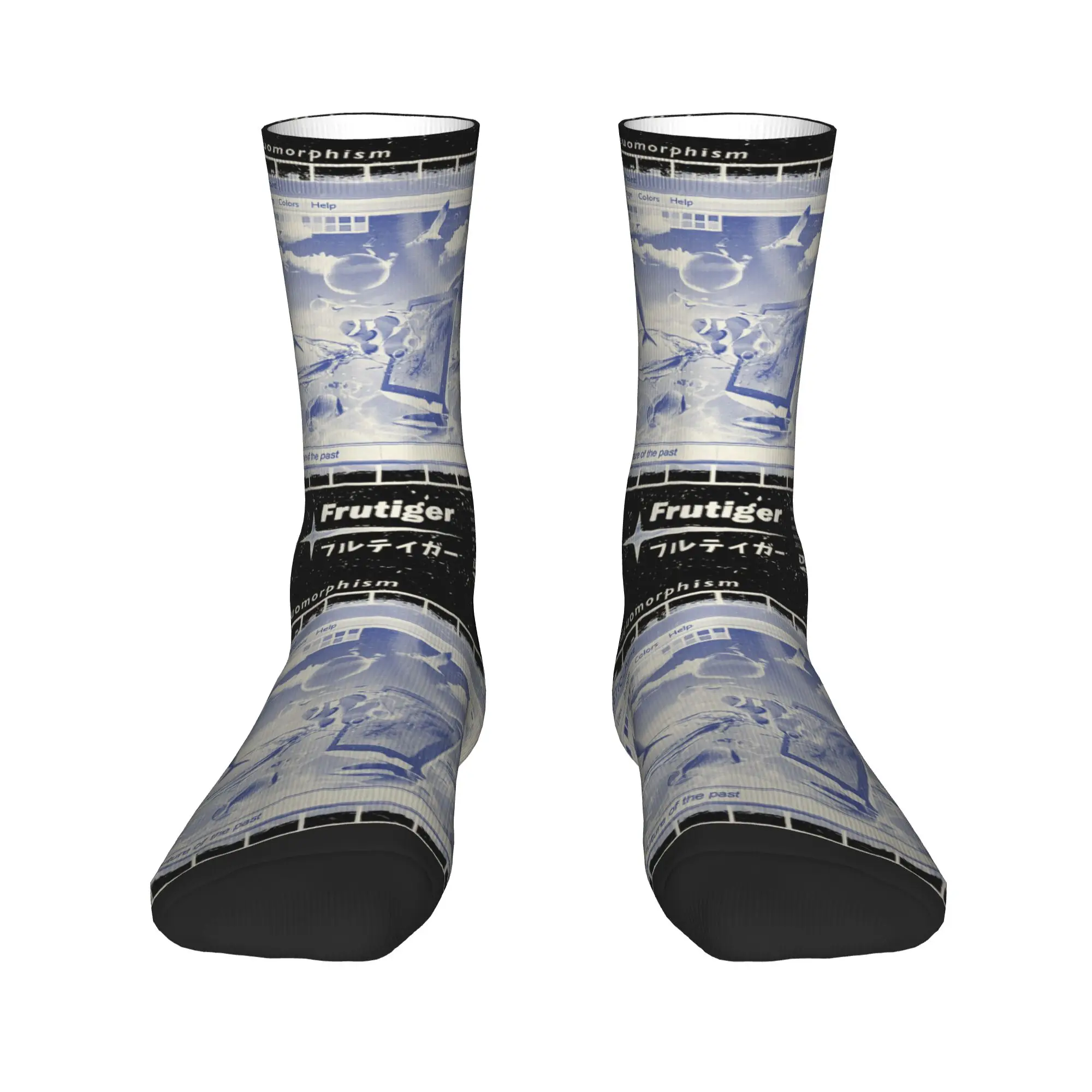 Halftone Frutiger Aero Fashion Collection Socks Graphic Stockings Anti Bacterial Men Socks Comfortable Autumn Running Socks