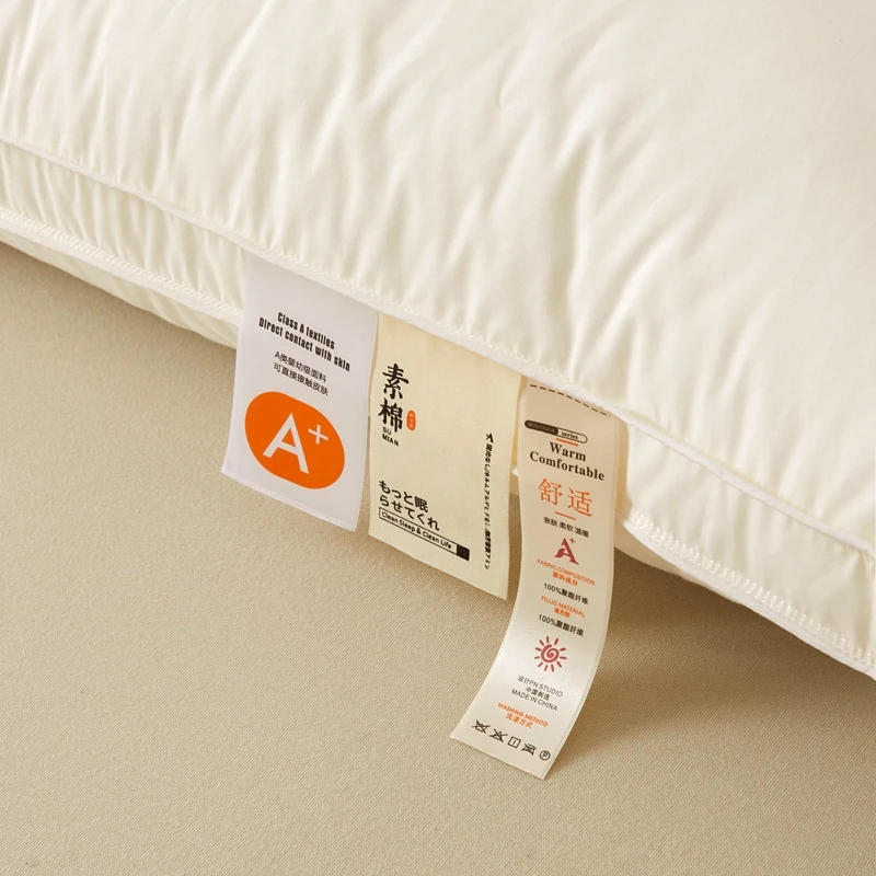 Five Star Hotel Pillow 48x74cm Pillow Core for Home Deep Sleep Neck Protection Without Collapsing Velvet Fiber Breathable Pillow