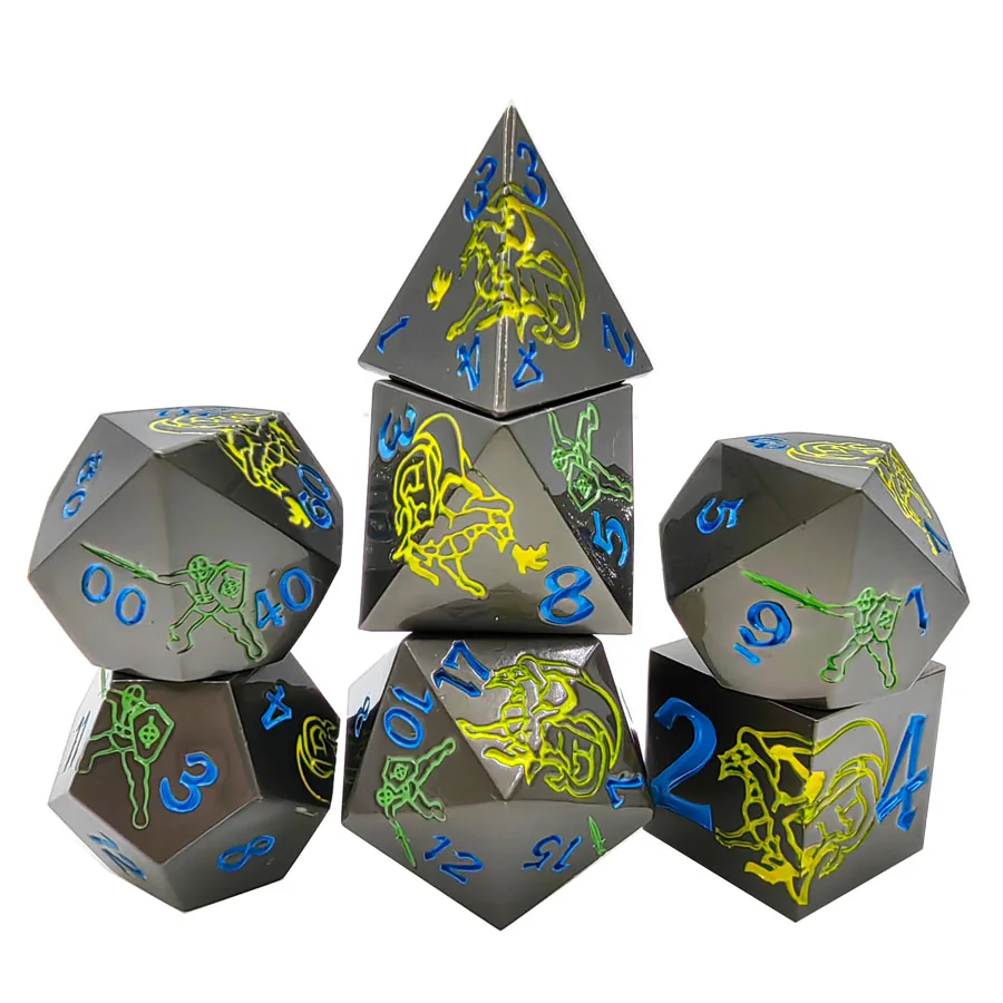 Equipped with Dungeon and Dragon DND storage boxes, party props DND dice set and colorful metal dice set