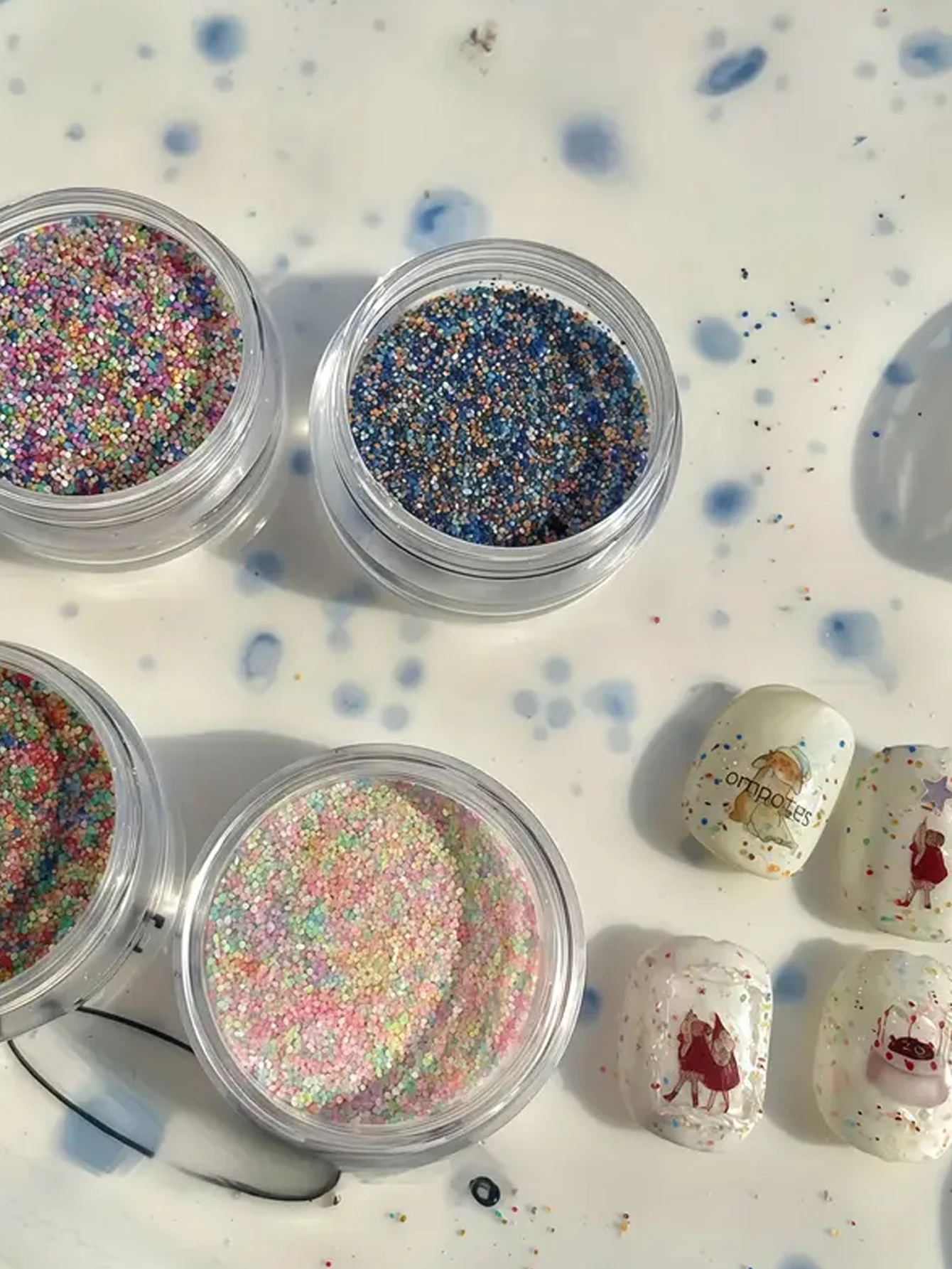 SJP Dopamine Suiker Glitter - Japanse en Koreaanse stijl Nail Art Supplies, Candy Color Mix Rechthoekige Shakers voor DIY-manicure, Fe