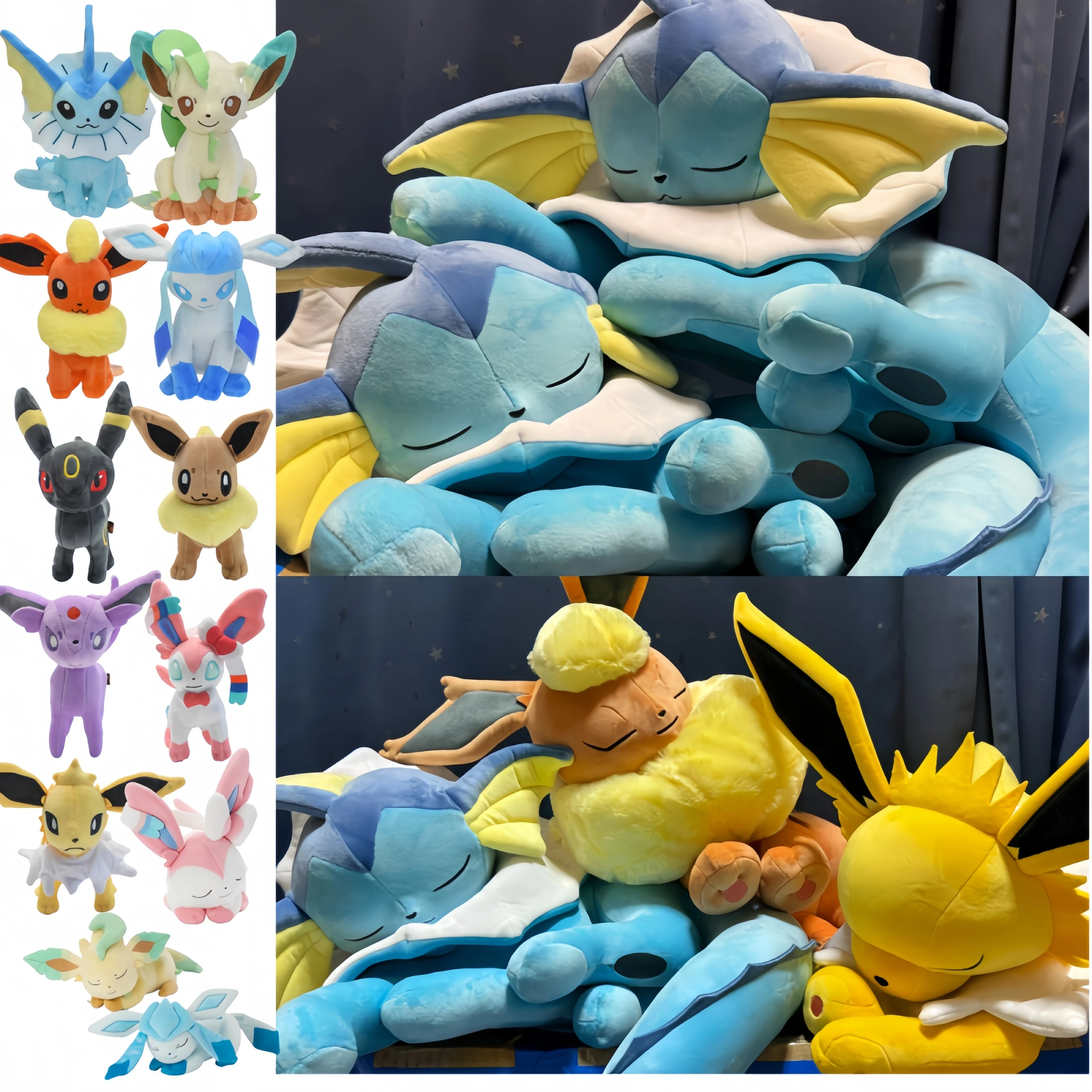 sleeping-vaporeon-flareon-pokemon-eevee-collection-glaceon-leafeon-sylveon-plush-stuffed-doll-espeon-umbreon-plushies-xmas-gifts