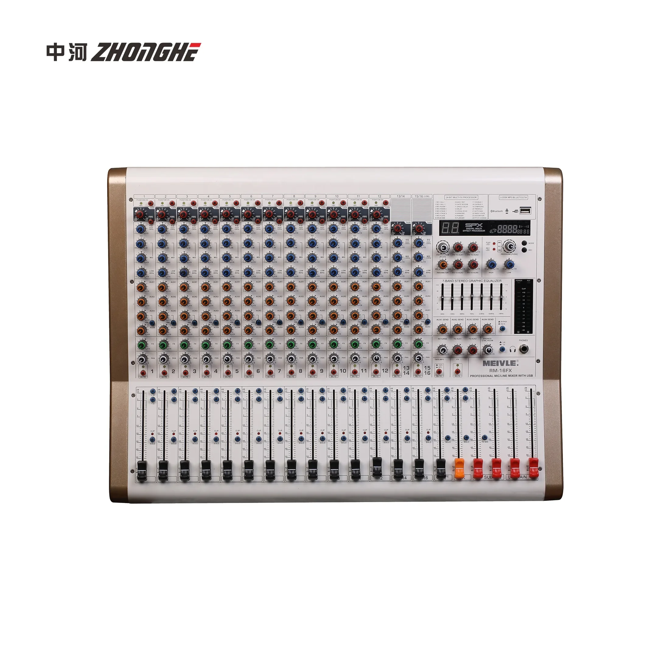 RM-16FX public address audio mixer audio dj sound mixer 12 channel