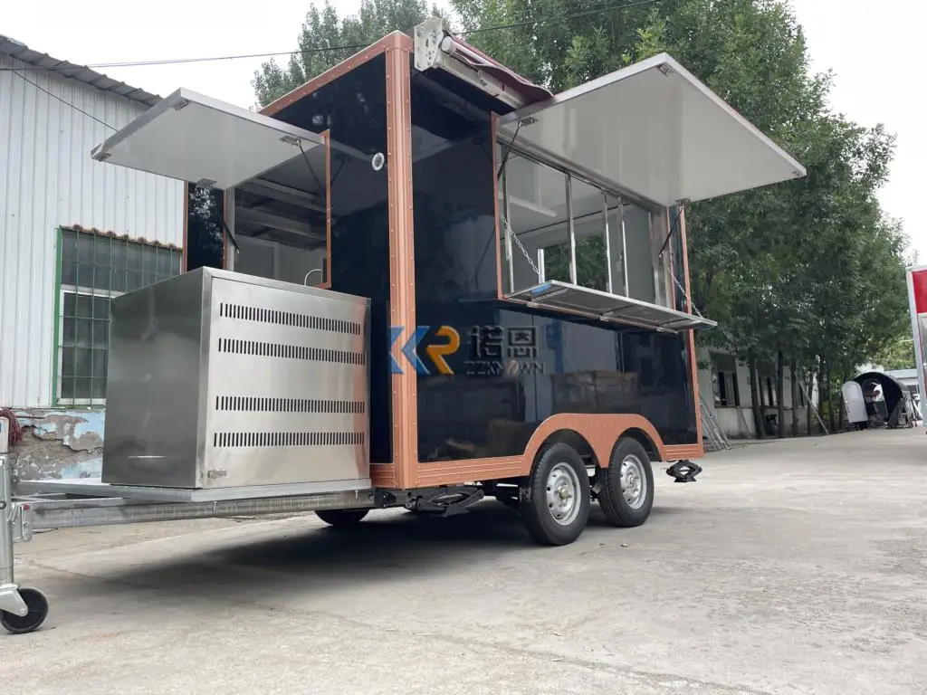 Mobile Restaurant Fast Food Kiosk Outdoor Mobile Restaurant Food Trailer Food Concession Truck Snack Vending Cart