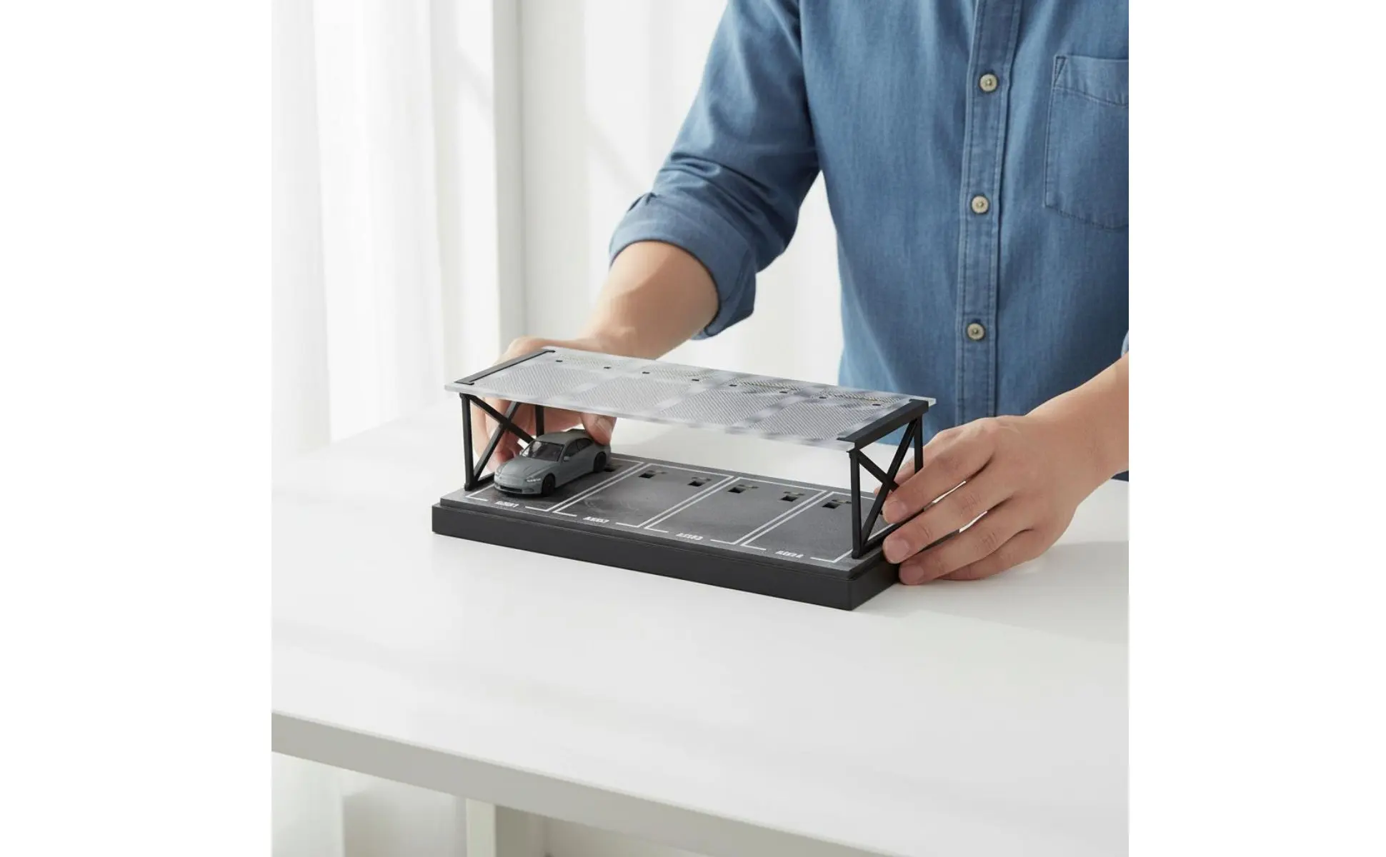 1:64 Parking Lot Display Easy to Assemble Double Layer Car Display Rack Miniature Car Garage Shelf Dust-Proof Lightweight 1:64 Parking Lot Display Easy to Assemble Double Layer Car Display Rack Miniature Car Garage Shelf Dust-Proof Lightweight